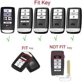 img 3 attached to 🔑 Royalfox(TM) TPU Smart Remote Key Fob Case Cover for Acura RLX RDX MDX ILX TLX PLX NSX (2 3 4 5 Buttons, Red) - Engine Hold Exclusion