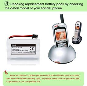 img 1 attached to 🔋 iMah Ryme B7 BT-446 BT-1005 Battery 2-Pack for Uniden Handset Phone Models: TXC146 TXC400 TXC580 DCT646 DCX770 TCX800 TXC860A TCX950 TRU8885 TRU8888 TRU9460 TRU9465 TRU9480 TRU9485, DC 3.6V Ni-MH