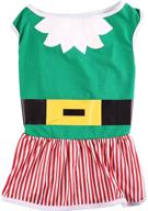 🎅 impoosy christmas dog dresses - merry christmas pet elf clothes: cotton clothes for puppy xmas, funny tutu plush ruffle skirt (xl) логотип