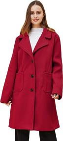 img 4 attached to Women Notched Winter Trench Jacket Women's Clothing