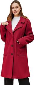 img 1 attached to Women Notched Winter Trench Jacket Women's Clothing
