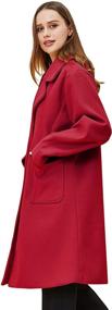 img 2 attached to Women Notched Winter Trench Jacket Women's Clothing