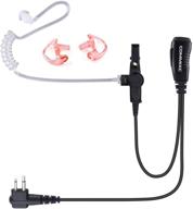 📻 commixc walkie talkie earpiece, covert air acoustic tube two-way radio headset with ptt mic, 2.5mm/3.5mm 2-pin, compatible with motorola radios logo