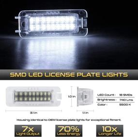 img 3 attached to 🔆 High-Performance LED License Plate Light Assembly for Porsche 987 Cayman Boxster 996 997 911 Carrera Cayenne Panamera – 6000K Diamond White (2-Pieces)