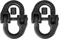 🔗 trailer safety chain connector, hammerlock coupling link, 1/2'', black painted, 12000 lbs working load (2 pack): ensuring secure towing with heavy-duty strength logo