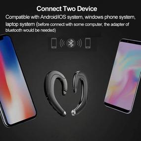 img 3 attached to 🎧 Wireless Bluetooth Ear-Hook Headset - No Earplugs, Waterproof & Pain-Free, Ideal for Mobile Phones, Business, Office, and Sports