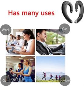 img 2 attached to 🎧 Wireless Bluetooth Ear-Hook Headset - No Earplugs, Waterproof & Pain-Free, Ideal for Mobile Phones, Business, Office, and Sports