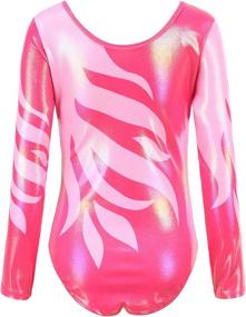 img 2 attached to Gymnastics Leotards Metallic Unitards Activewear Sports & Fitness