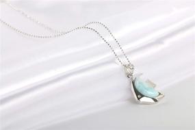 img 3 attached to Tuoke Larimar Necklace Gemstones Handmade