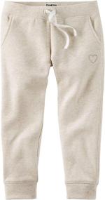 img 2 attached to OshKosh BGosh Toddler Fleece Jogger Girls' Pants & Capris: Stylish and Comfy!