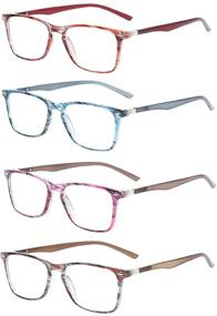 img 4 attached to 👓 Affordable 4-Pack Reading Glasses: Stylish Spring Hinge Colorful Readers for Men and Women"