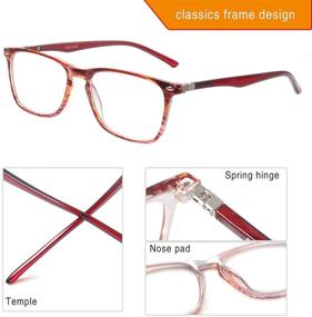 img 1 attached to 👓 Affordable 4-Pack Reading Glasses: Stylish Spring Hinge Colorful Readers for Men and Women"