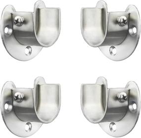 img 4 attached to 🧥 Fytrondy Stainless Steel Wardrobe Closet Rod Bracket - U-Shaped Open Type Socket Bracket for Shower Curtain Rods - 1-1/4 INCH, 4 Pack