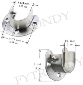 img 3 attached to 🧥 Fytrondy Stainless Steel Wardrobe Closet Rod Bracket - U-Shaped Open Type Socket Bracket for Shower Curtain Rods - 1-1/4 INCH, 4 Pack