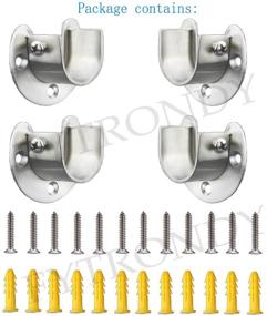 img 2 attached to 🧥 Fytrondy Stainless Steel Wardrobe Closet Rod Bracket - U-Shaped Open Type Socket Bracket for Shower Curtain Rods - 1-1/4 INCH, 4 Pack