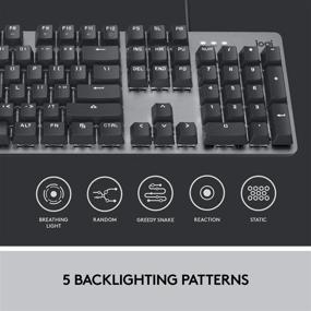 img 1 attached to Logitech K845ch Mechanical Illuminated Keyboard with Cherry MX Blue Switches: Compact Size, Aluminium Top Case, Strong Adjustable Tilt Legs, USB Corded – Windows Compatible