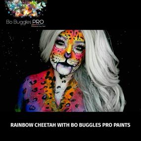 img 2 attached to 🎨 Bo Buggles Pro-Face Paint Kit: Water-Activated Palette for Pro Artists. Vibrant Detailed Designs.12x10g Paints +2 Brushes. Safe Quality Makeup Supplies