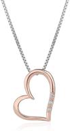 💎 timeless elegance: sterling silver cz rose gold plated heart pendant with 18" box chain logo