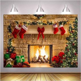 img 3 attached to XLL Christmas Photography Backdrops - Festive Fireplace Decoration Background for Holiday Party Photos - Happy Holiday Props - Size: 8x6ft (240cm x 180cm)