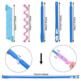 img 3 attached to Получите великолепные спиральные завитки с набором для укладки волос из 80 штук - 💁 Без тепла, DIY волнистые бигуди для длинных причёсок женщин (45 см / 17,7 дюйма)