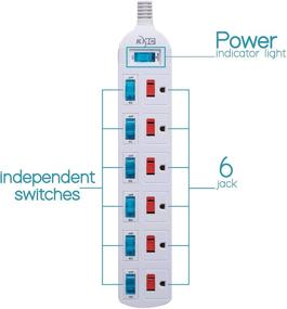 img 3 attached to 💡 КМС Многорозеточная розетка с 6 розетками, отдельными выключателями, защитой от перегрузки и кабелем длиной 4 фута