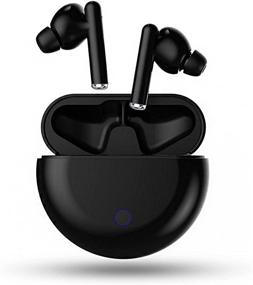 img 4 attached to Cutting-Edge Bluetooth 5.0 Earbuds with Charging Case: Ultimate Wireless Audio Experience for Android/iPhone - Black Ear Earbuds