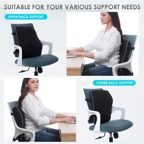 img 1 attached to Lumbar Support Pillow: Memory Foam Back Cushion for Office Chair, Car, 🪑 Computer Gaming Chair, and Recliner - Adjustable Straps for Optimal Lower Back Support