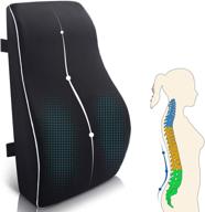 lumbar support pillow: memory foam back cushion for office chair, car, 🪑 computer gaming chair, and recliner - adjustable straps for optimal lower back support logo