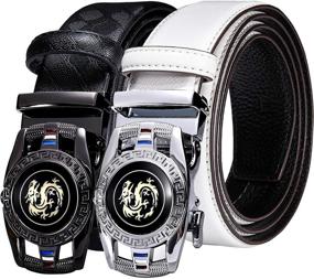 img 4 attached to 👔 Upgrade Your Style with the Barry Wang Double Ratchet Fashion Leather Men's Belt Accessories