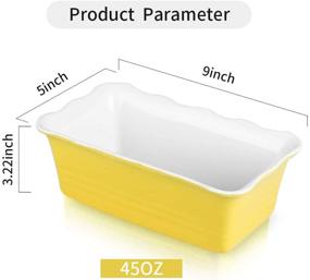 img 2 attached to 🍞 Joyroom Loaf Pan for Baking Bread, Rectangular Ceramic Bread Pan, 9 x 5 inch Bread Pan, Circle Collection - Yellow