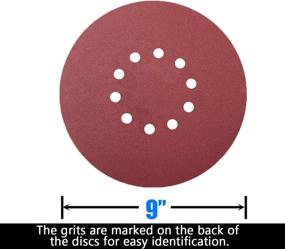 img 2 attached to 🔧 Tonmp 30 PCS 9 Inch Hook-and-Loop Sanding Discs: Variety Pack with 5 pcs of 80, 100, 120, 180, 240, 400 Grits Sander Paper - Ideal for Drywall Sander