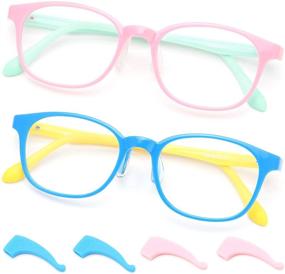 img 4 attached to 👓 Set of 2 Gaoye Kids Blue Light Blocking Glasses for Ages 3-12 | Anti Eyestrain Computer Gaming Eyewear for Boys & Girls