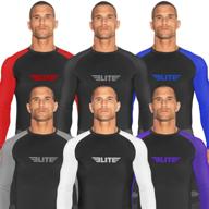 🥋 men's 2022 elite sports jiu jitus bjj rash guard - full sleeve compression rash guards for no gi mma, ranking up in style logo