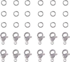 img 4 attached to 🐼 PandaHall Elite 120 pcs 4mm Stainless Steel Jump Rings with 60pcs Lobster Claw Clasps for Earring Bracelet Necklace Pendants Jewelry DIY Craft Making, Stainless Steel Color