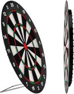 🎯 eodo safety dart board set: 16 inch rubber dart board with 6 soft tip dart for kids - perfect office and family leisure game! логотип