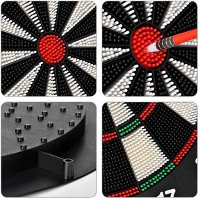 img 2 attached to 🎯 EODO Safety Dart Board Set: 16 Inch Rubber Dart Board with 6 Soft Tip Dart for Kids - Perfect Office and Family Leisure Game!