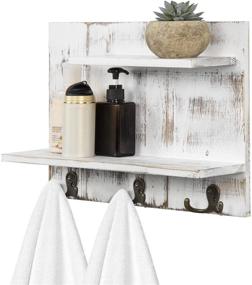 img 4 attached to 📦 Whitewashed Wall-Mounted Storage Organizer by MyGift