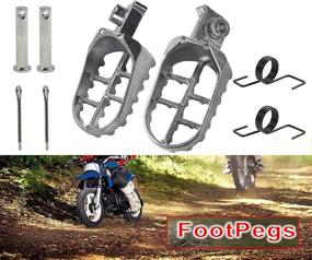 img 3 attached to 🛵 FLYPIG Silver Footpegs Foot Pegs Footrest for 50-125cc Dirtbikes PW50, PW80, TW200, XR50R, CRF70, CRF80, CRF100F, TT225S - High Quality and Durable
