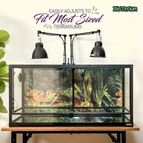img 1 attached to 🦎 Premium Dual Heat Terrarium Stand - BIOTERIUM Reptile Lamp Stand with Adjustable Metal Lamp Holder, Extendable for Taller Terrariums, Includes Four Rubber Foot Pads