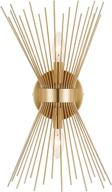 gold starburst modern wall sconce lamp - mid century wall sconce lighting, 2-light vanity wall sconces lamp for bathroom mirror, bedroom, stairwell, fireplace - enhancing interior décor - 1pack логотип