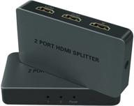 🔌 iarkpower hdmi splitter 1 in 2 out: enhanced 4k hdmi splitter with cable box, fire stick, roku, xbox, ps4, apple tv, hdtv, blu-ray, projector support - full hd 1080p, 3d, and 4k@30hz logo