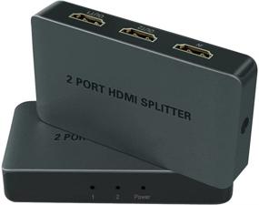 img 4 attached to 🔌 IArkPower HDMI Splitter 1 в 2 выхода: Усовершенствованный HDMI сплиттер с кабельным телевидением, Fire Stick, Roku, Xbox, PS4, Apple TV, HDTV, Blu-Ray, поддержка проектора - Full HD 1080P, 3D и 4K@30HZ.