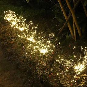 img 3 attached to HONCHE Solar Firework Lights: Stunning Outdoor Starburst String Lights with 120 LEDs for Pathway Courtyard Decor, Waterproof & 8 Modes, Perfect for Christmas Halloween - WW-Oval-2Pack