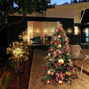 img 4 attached to HONCHE Solar Firework Lights: Stunning Outdoor Starburst String Lights with 120 LEDs for Pathway Courtyard Decor, Waterproof & 8 Modes, Perfect for Christmas Halloween - WW-Oval-2Pack