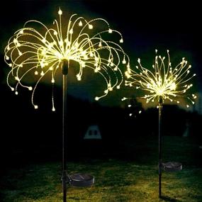 img 1 attached to HONCHE Solar Firework Lights: Stunning Outdoor Starburst String Lights with 120 LEDs for Pathway Courtyard Decor, Waterproof & 8 Modes, Perfect for Christmas Halloween - WW-Oval-2Pack