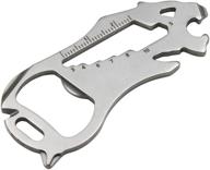 🔑 silver edc leopard keychain bottle opener - multitool utility tool key chain for men and women, 16-in-1 beer bottle opener логотип