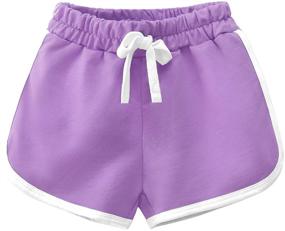 img 2 attached to qtGLB Girls Shorts 3-Pack: Premium 100% Cotton for Active 🩳 Toddler Kids & Big Girls - Perfect for Athletic Activities and Sleepwear