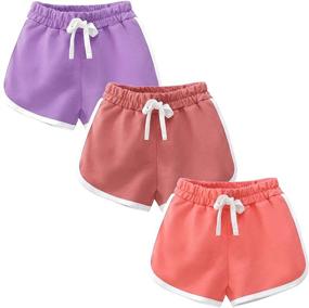 img 4 attached to qtGLB Girls Shorts 3-Pack: Premium 100% Cotton for Active 🩳 Toddler Kids & Big Girls - Perfect for Athletic Activities and Sleepwear