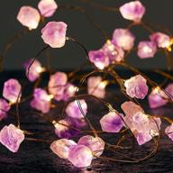 10ft nature amethyst crystal fairy led light string | 40 leds battery operated lights with remote | bedroom party indoor birthday wedding decor logo