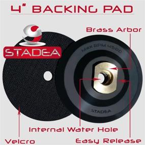 img 3 attached to Stadea 4-Inch Rubber Backer Pad - Flexible Rubber Backing 🔷 Pad for Wet Dry Polishing on Countertop Edges - 5/8-Inch 11 Arbor